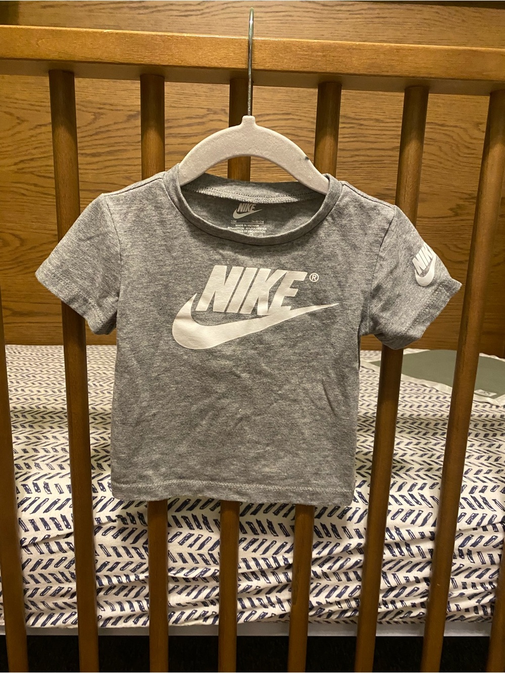 Nike Kids Heather Gray Short Sleeve Logo Tee